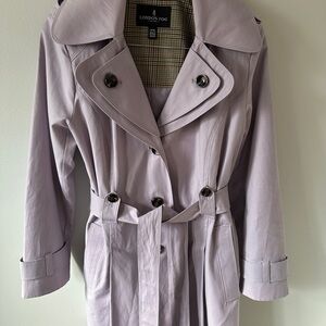 London Fog Lavender Double-Breasted Trench Coat